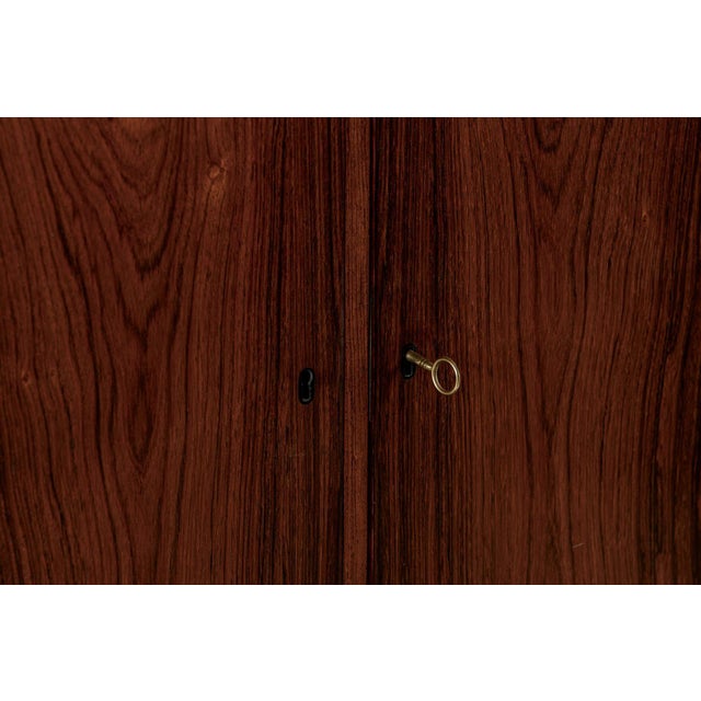 1960s Mid Century Swedish Modern Tall Rosewood Cabinet For Sale - Image 10 of 12