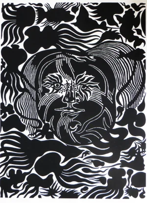 Manuel Izquierdo Marine Garden Woodcut
