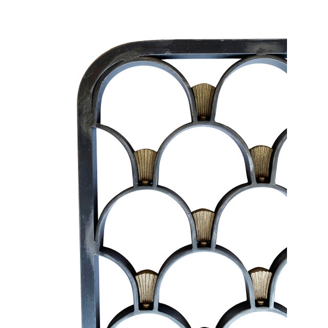 Pair of Art-Deco Architectural Grates in Brass and Steel For Sale In Phoenix - Image 6 of 11