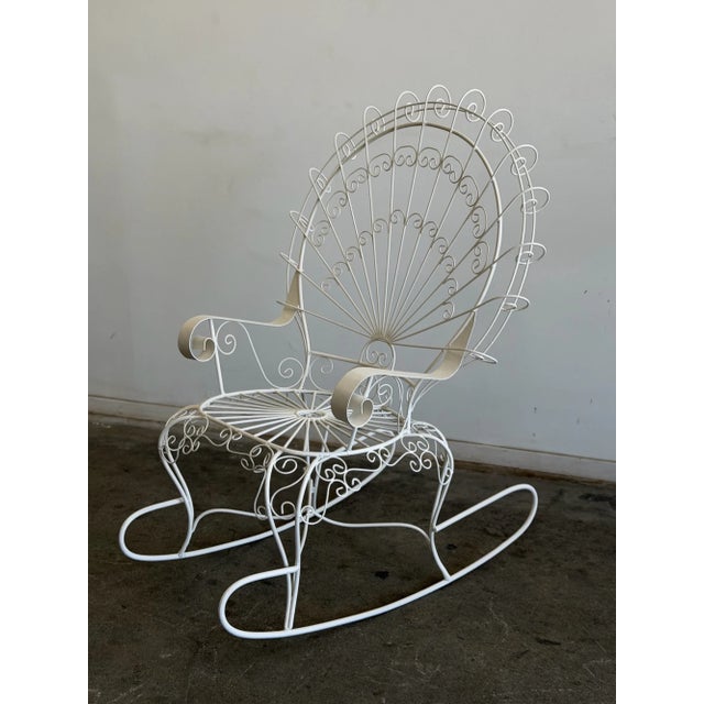 1970s Salterini Style Iron Peacock Rocking Chair For Sale - Image 15 of 18