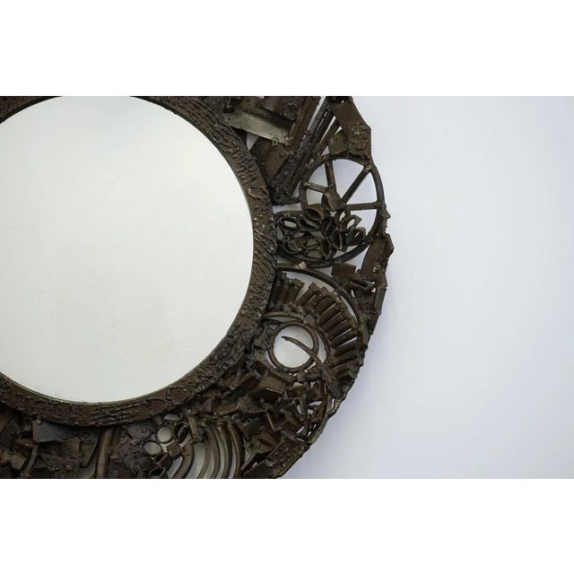 Brutalist Rusted Steel Mirror, 1950s For Sale - Image 4 of 6