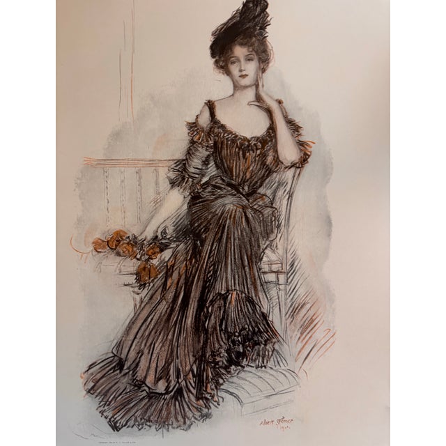 Printmaking Materials Albert Sterner, American Beauties, 1908 Original Lithograph Original Antique Print For Sale - Image 7 of 7