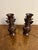 Quality pair of antique Japanese twin handle bronze vases having a quality pair of Japanese bronze vases decorated with...