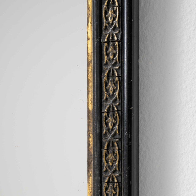 Wood 19th Century France Napoleon III Black Wood Mirror For Sale - Image 7 of 7