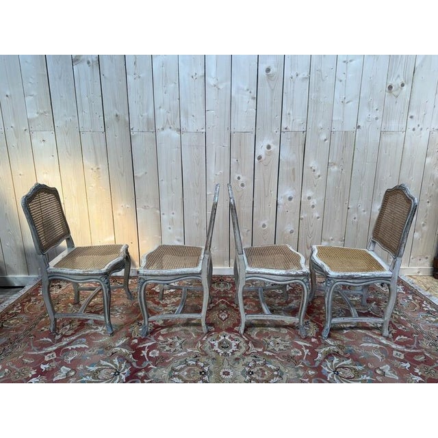 Gold Louis XV Style Caned Chairs, Set of 4 For Sale - Image 8 of 9