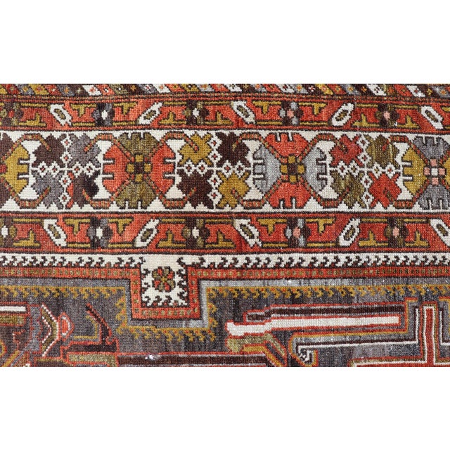 Antique Persian Bakhtiar Gallery Rug Featuring a Multi-Medallion Tribal Design For Sale - Image 9 of 16