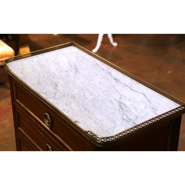 French Early 20th Century French Louis XVI Marble Top Chiffonier by A. Mailfert For Sale - Image 3 of 13