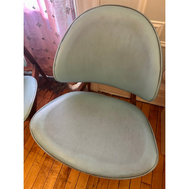 Blue Pair Vintage Mid-Century Clamshell Chairs Attributed to Seymour James Wiener for Kodawood For Sale - Image 8 of 8