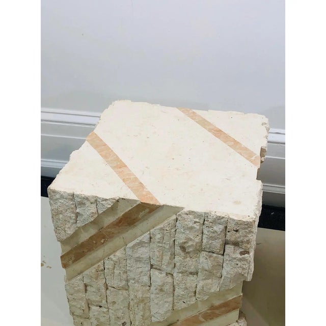Modern Modern Maitland Smith Tessellated Mixed Stone Cube Tables . For Sale - Image 3 of 12