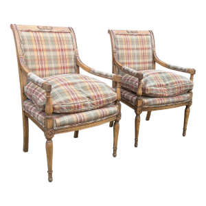 Pair of Mid 20th Century of French Directoire Style Arm Chairs