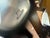 Vintage French Christofle silverplate soup ladle with a long slender stem, pointed flared terminal, and deep round bowl....