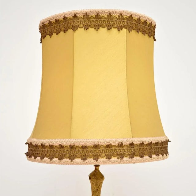 Large Vintage French Onyx & Gilt Metal Table Lamp, 1930s For Sale - Image 3 of 9
