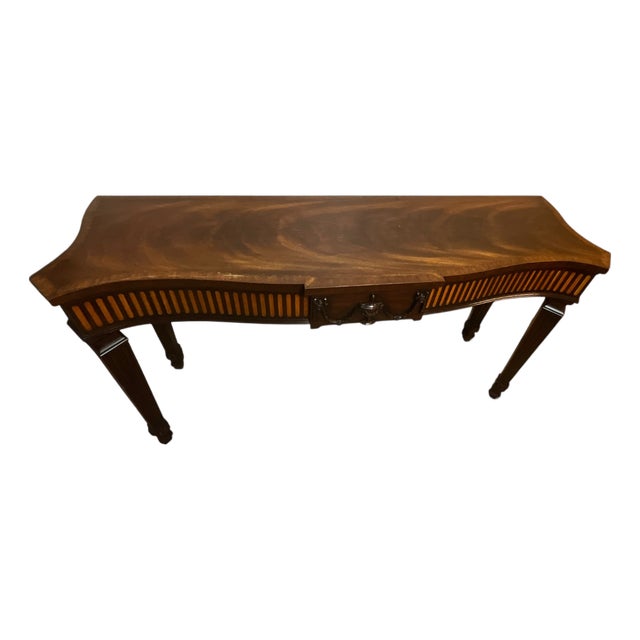 Henkel-Harris Virginia Galleries Federal Inlaid Flame Mahogany Hepplewhite Console Sofa Table For Sale