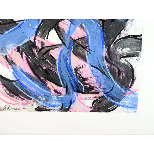 Abstract Expressionist acrylic painting on heavy paper, heavy paint application in spots by Jerry Adams (20th - 21st...