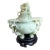 Antique Chinese Qing Dynasty Celadon Jade Incense Burner With Stand & Case 1910 For Sale