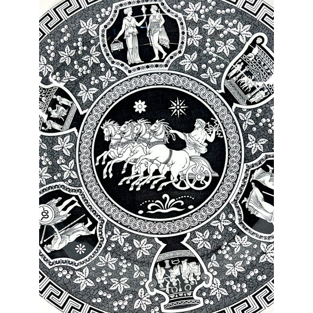 1990s Set of 4 Vintage Spode Black and White 10.5" Decorative Dinner Plates. The Archive Collection. For Sale - Image 5 of 12