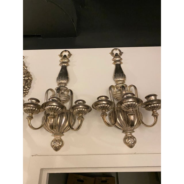 American 1920s Caldwell Silver Plated Sconces - a Pair For Sale - Image 3 of 10