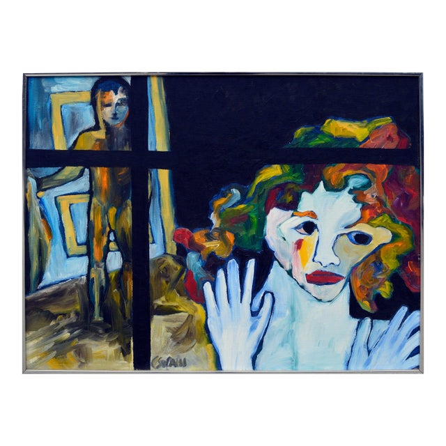 The Visitor - Fauvist Figurative Abstract by Carol Swain For Sale