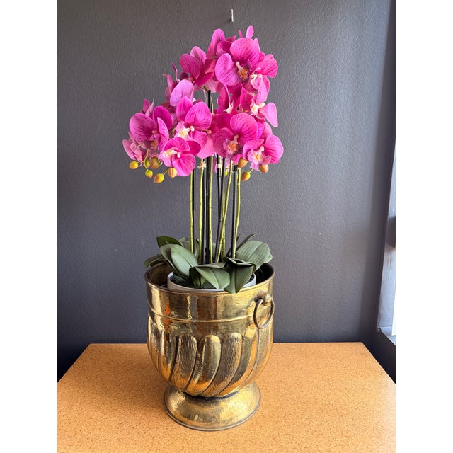 Maison Jansen 1970s Hammered Brass Planter For Sale - Image 4 of 10