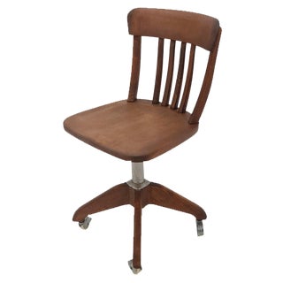 Bauhaus Swivel Office Chair in Wood by Der Ferderdreh, 1930s For Sale