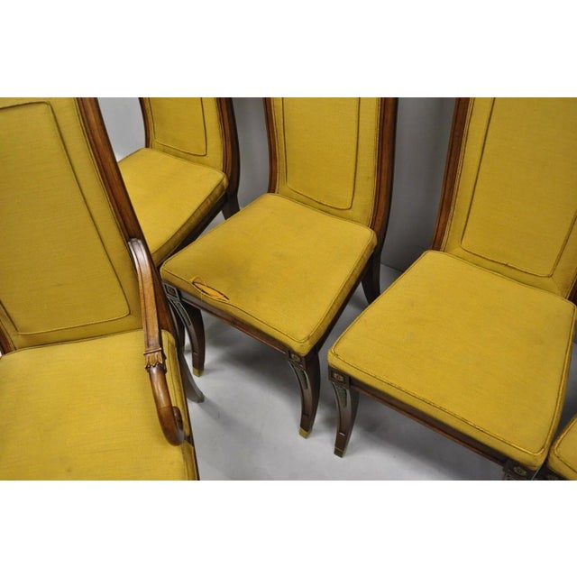 Mid 20th Century Karges French Regency Style Klismos Saber Leg Walnut Dining Chair - Set of 6 For Sale - Image 9 of 11