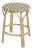 Ballito 24.5 in. Seat Height Oval Rattan Counter Stool with Footrest, French Yellow, Brown, Gray & White For Sale