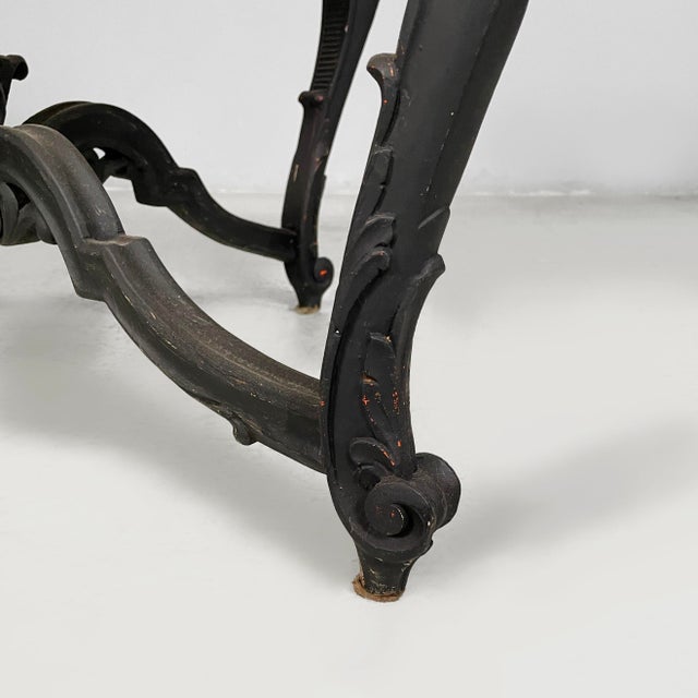 19th Century Italian Coffee Table in Black Wood and Marble For Sale - Image 18 of 18