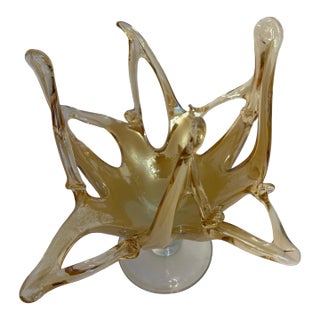 Vintage Murano Style Art Glass Centerpiece Bowl For Sale