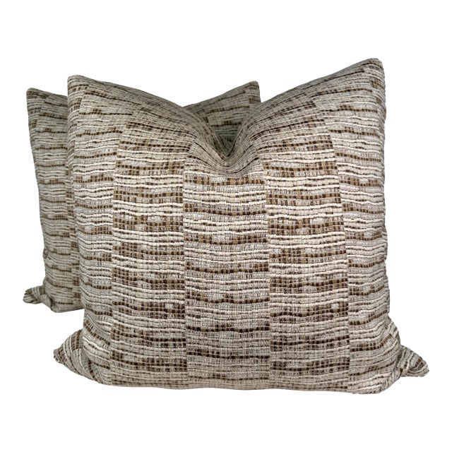 Zak + Fox "Thalassa" Indoor/Outdoor 22" Pillows in Color 01-a Pair For Sale