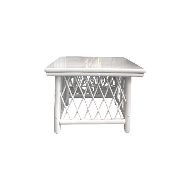 Mid-Century Modern Diamond Rattan End Tables For Sale - Image 3 of 6