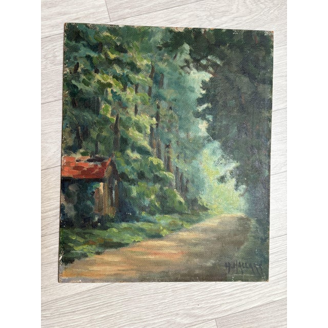 Hallard, Landscape with Forest, 1920s-1940s, Painting For Sale - Image 4 of 4