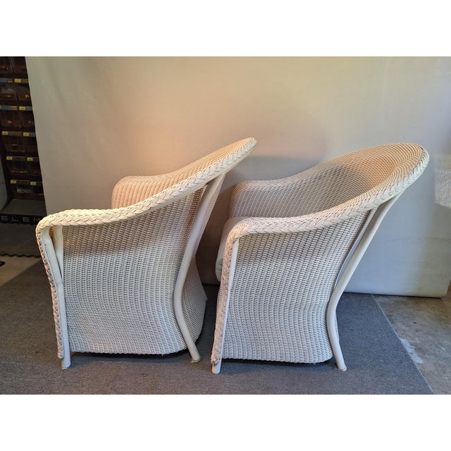 Large very well made chairs. Cushions included. I personally have a Lloyd Flanders chaise lounge that's over 30 years old...