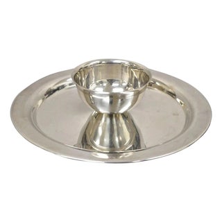Vintage Wma Rogers Regency Silver Plate Shrimp Cocktail Serving Dish Platter For Sale