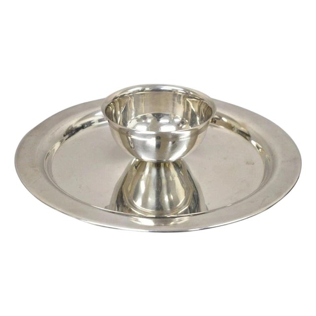 Vintage Wma Rogers Regency Silver Plate Shrimp Cocktail Serving Dish Platter For Sale