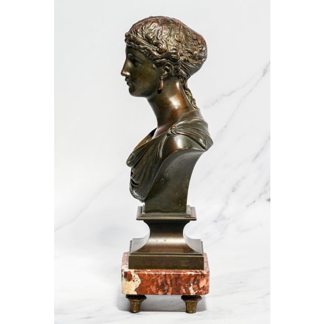 Neoclassical Goddess Venus Antique 19th Century French Bronze Statue Sculpture Marble Artist Signed Base Home Decor Art For Sale - Image 11 of 18