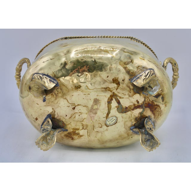 Metal Mid Century Brass Cachepot Planter For Sale - Image 7 of 11