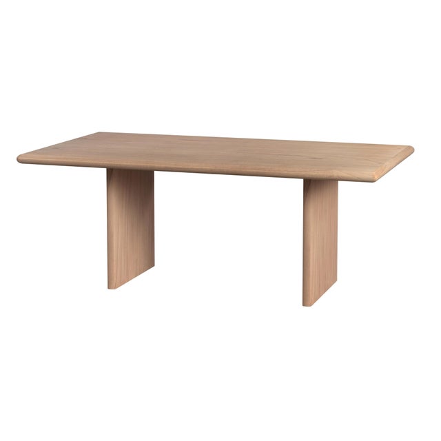 Cream Halmstad 74 in. W Rectangular Wood Panel Dining Table, Blonde Oak For Sale - Image 8 of 8