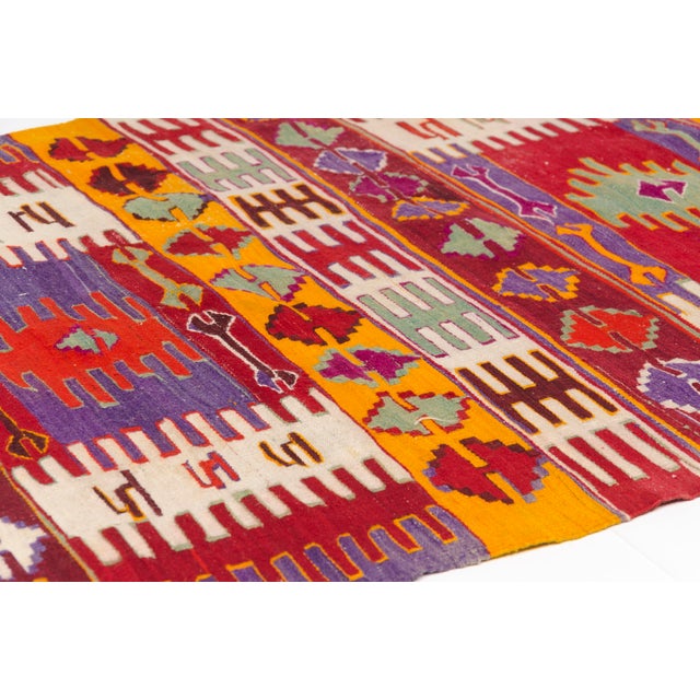 Turkish Mid 20th Century Handwoven Multi-Panel Tribal Area Kilim For Sale - Image 3 of 10