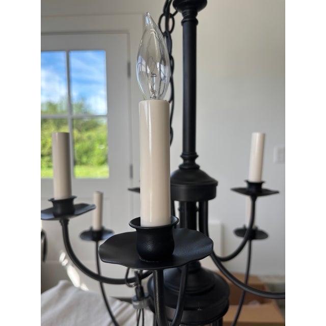 Stunning, authentic Hubbardton Forge multi-tier wrought iron 15 arm candle-style chandelier. Known for their timeless,...