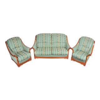 Vintage French Country Style 3-Pc Two Seater Sofa and Two Side Chairs For Sale