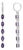 Amethyst Huggie Drop Earrings, Silver, Gold, Pair For Sale