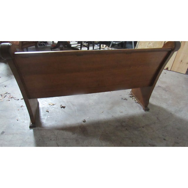 1940s Amazing Oak Church Pew Bench All Carved For Sale - Image 9 of 11