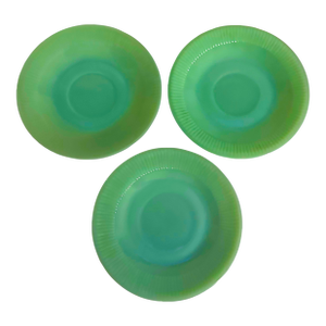 Vintage Fire King Jadeite Glass Saucer Plates - A Set of 3