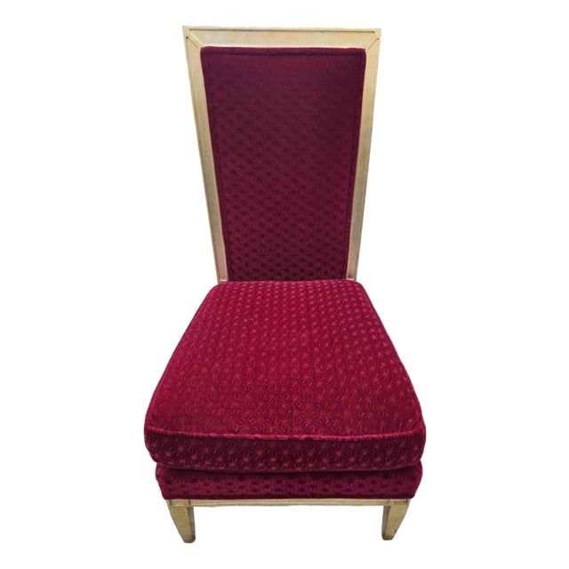 Vintage Henredon Schoonbeck High Point Oversized Goose Down Stuffed ~ Embossed Velvet High Back Occasional Chair For Sale