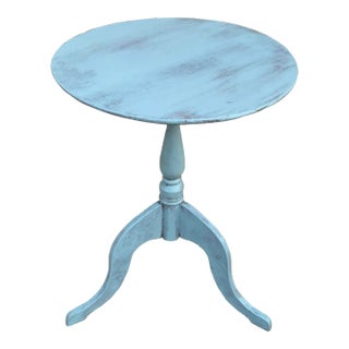 Antique French Country Round Painted Walnut Side Table, Early 20th Century For Sale