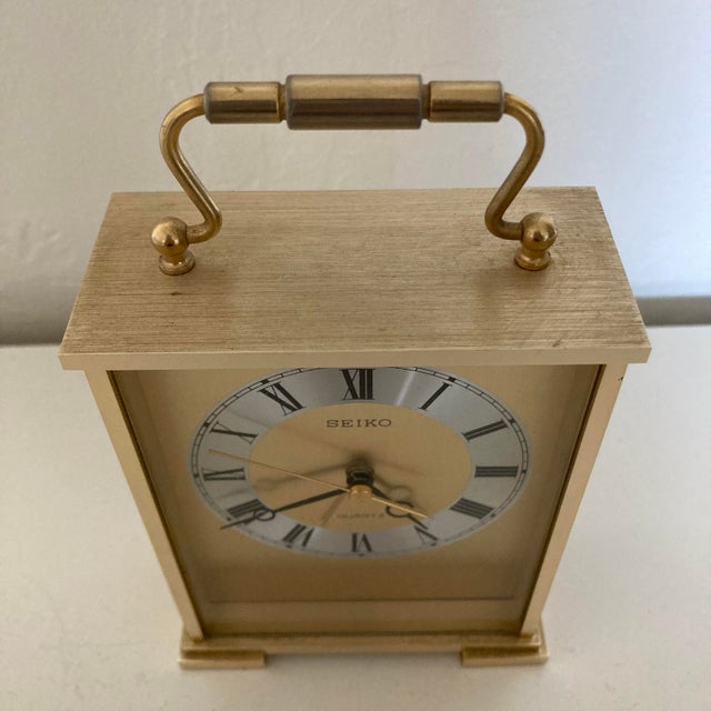 Vintage Seiko Quartz Brass Mantel Clock Chairish