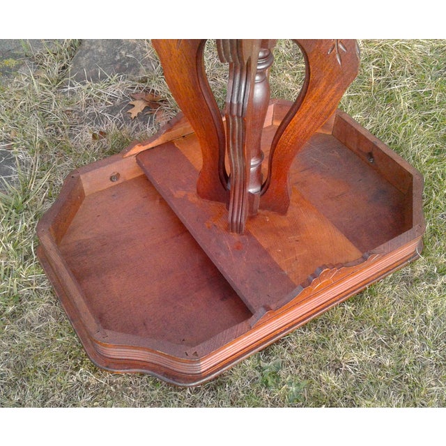 Antique Victorian Eastlake Solid Walnut Parlor Table 1870s For Sale - Image 17 of 18
