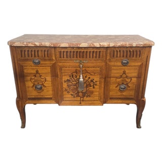 French Inlaid Commode Chest of Drawers, 1920 For Sale
