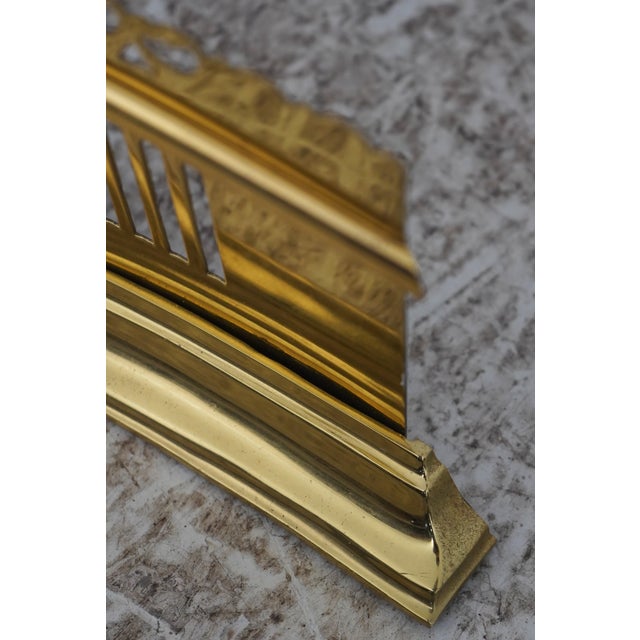 Virginia Metalcrafters Virginia Metalcrafters Williamsburg Style Brass Fireplace Fender For Sale - Image 4 of 10