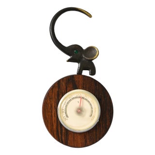 Bronze Elephant Wall Thermometer by Walter Bosse, 1960s For Sale